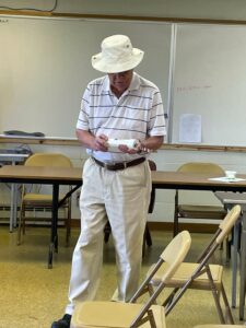 Russ K8RMC preparing antenna isolator for 2021 ARRL Field day.